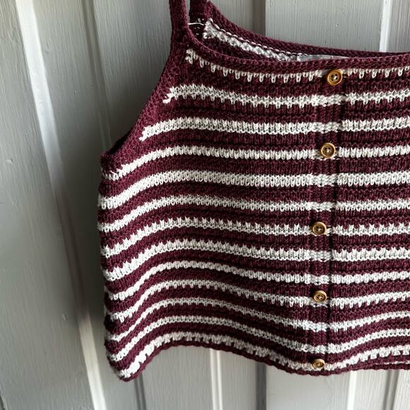 American Eagle Crochet Striped Tank Top - Picture 3 of 6